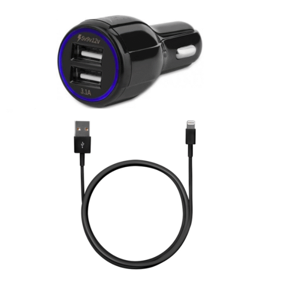 USB зарядно за кола с кабел Lightning