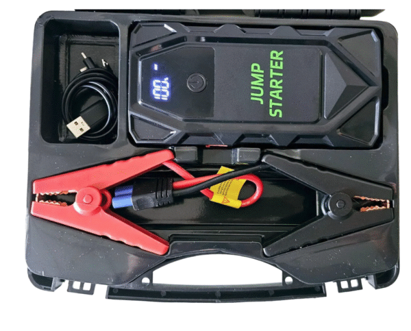 Мултифункционален автомобилен стартер Jump Starter 18000mAh, 12V, Максимален ток 1000A с компресор