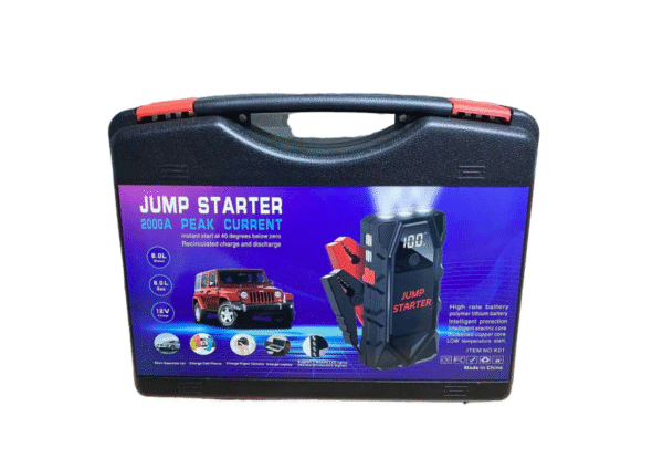 Мултифункционален автомобилен стартер Jump Starter 18000mAh, 12V, Максимален ток 1000A с компресор