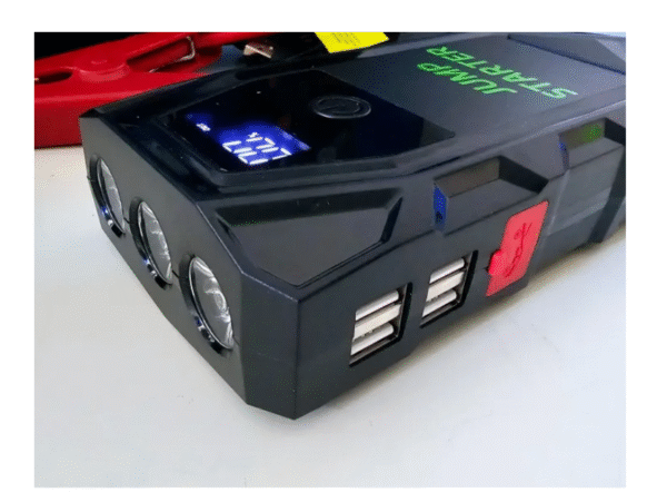 Мултифункционален автомобилен стартер Jump Starter 18000mAh, 12V, Максимален ток 1000A с компресор