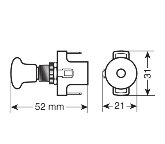 Бутон дърпане LED 12/24V