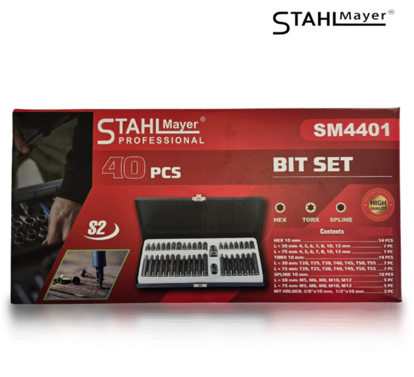 КОМПЛЕКТ НАКРАЙНИЦИ В МЕТАЛНА КУТИЯ – ТОРКС 40 ЧАСТИ STAHLMAYER