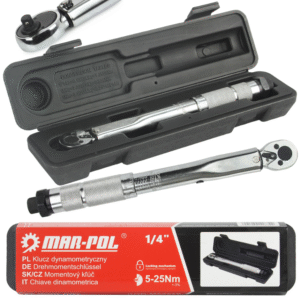 КЛЮЧ ДИНАМОМЕТРИЧЕН 1/4″ 5 – 25 NM MAR-POL
