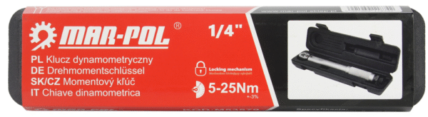 КЛЮЧ ДИНАМОМЕТРИЧЕН 1/4″ 5 – 25 NM MAR-POL