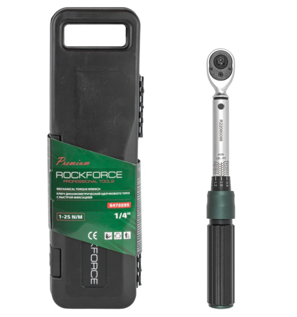 ДИНАМОМЕТРИЧЕН КЛЮЧ С БЪРЗА ФИКСАЦИЯ 1 – 25 NM 1/4 ROCKFORCE