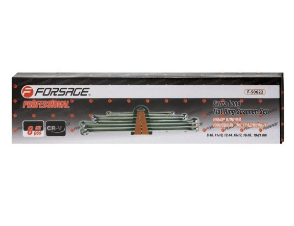 ДЪЛГИ ПРАВИ ЗВЕЗДОГАЕЧНИ КЛЮЧОВЕ 8 – 21 ММ 6 ЧАСТИ FORSAGE