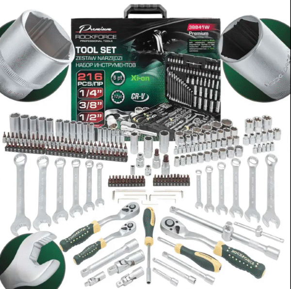 ГЕДОРЕ 216 ЧАСТИ 1/2“, 1/4“ И 3/8“ ROCKFORCE PREMIUM XI-ON
