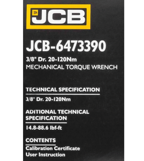 ДИНАМОМЕТРИЧЕН КЛЮЧ С БЪРЗА ФИКСАЦИЯ 3/8″ 20-120 NМ JCB