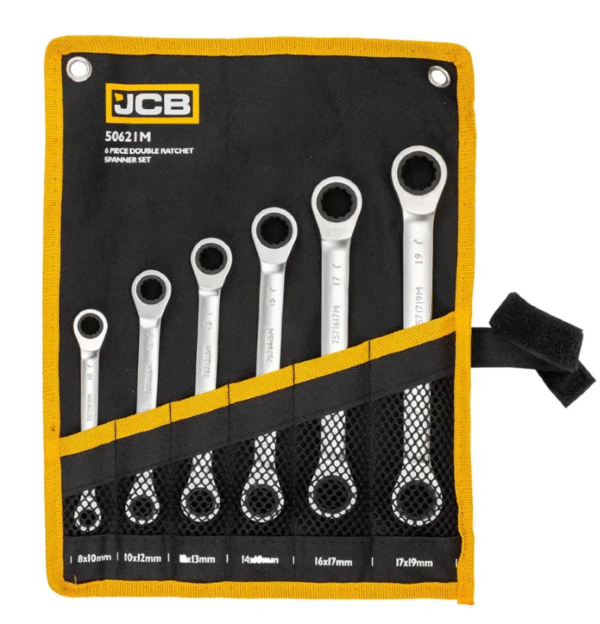 ДВУСТРАННИ ТРЕСЧОТНИ КЛЮЧОВЕ (8-19мм) КОМПЛЕКТ 6 ЧАСТИ JCB