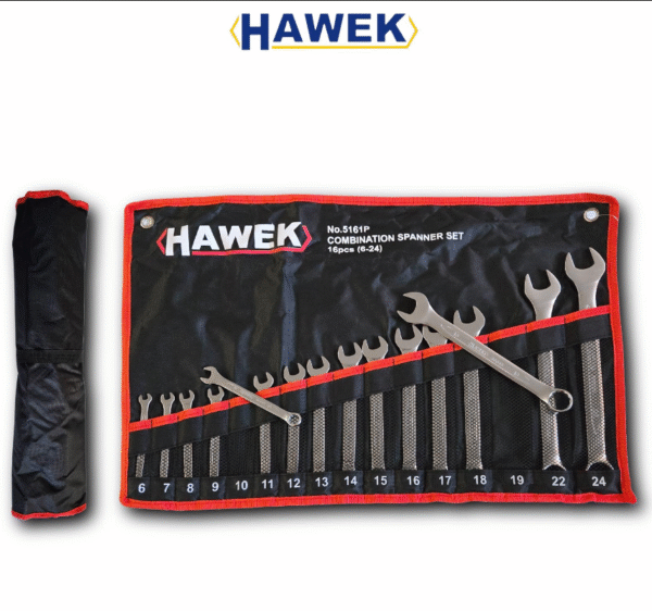 КОМПЛЕКТ ЗВЕЗДОГАЕЧНИ КЛЮЧОВЕ 6 – 24 ММ 16 ЧАСТИ HAWEK