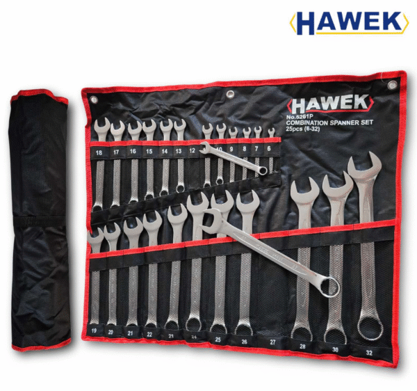 КОМПЛЕКТ ЗВЕЗДОГАЕЧНИ КЛЮЧОВЕ 6 – 32 ММ 25 ЧАСТИ HAWEK