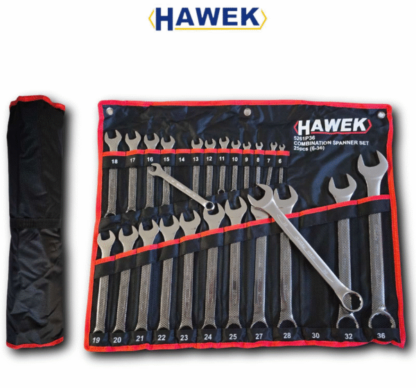 КОМПЛЕКТ ЗВЕЗДОГАЕЧНИ КЛЮЧОВЕ 6 – 36 ММ 25 ЧАСТИ HAWEK