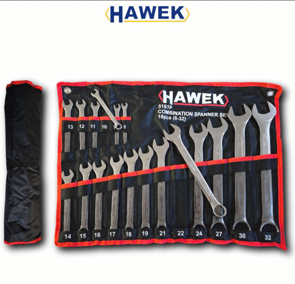 КОМПЛЕКТ ЗВЕЗДОГАЕЧНИ КЛЮЧОВЕ 8 – 32 ММ 18 ЧАСТИ HAWEK