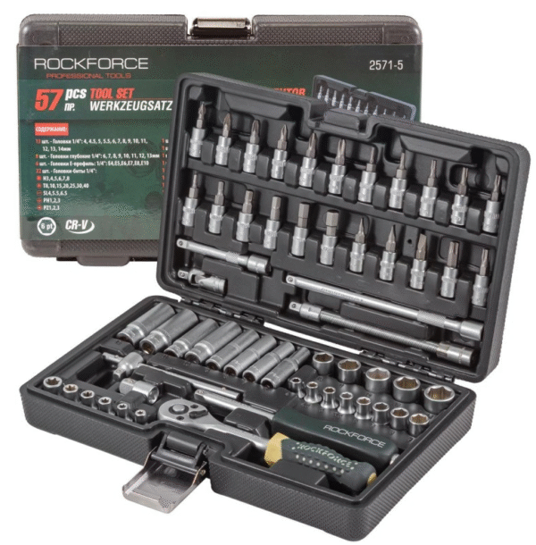 ГЕДОРЕ 1/4″ ШЕСТОСТЕННО 57 ЧАСТИ ROCKFORCE