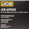 ДИНАМОМЕТРИЧЕН КЛЮЧ С БЪРЗА ФИКСАЦИЯ 1/2″ 40-220 NМ JCB