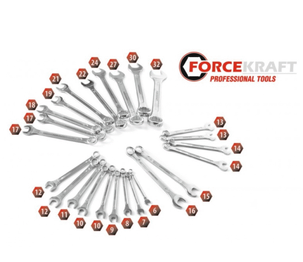 КОМПЛЕКТ ЗВЕЗДОГАЕЧНИ КЛЮЧОВЕ 25 ЧАСТИ 6 – 32 FORCEKRAFT
