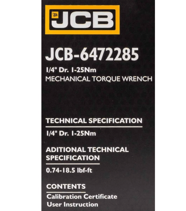 ДИНАМОМЕТРИЧЕН КЛЮЧ С БЪРЗА ФИКСАЦИЯ 1 – 25 NM 1/4 JCB