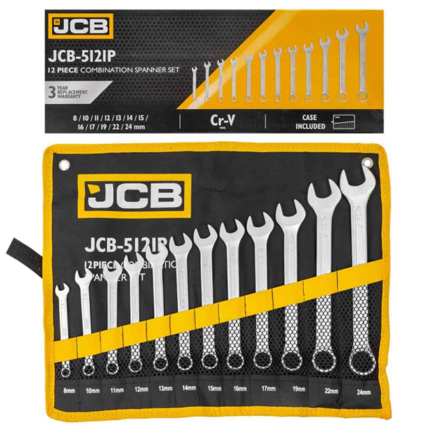 КОМПЛЕКТ ЗВЕЗДОГАЕЧНИ КЛЮЧОВЕ 8 – 24 ММ 12 ЧАСТИ JCB