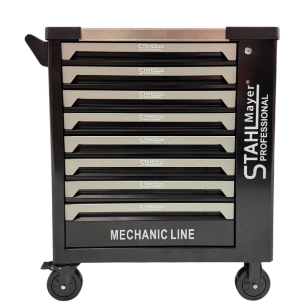 ПРОФЕСИОНАЛЕН ШКАФ ЗА ИНСТРУМЕНТИ – 8 ПЪЛНИ ЧЕКМЕДЖЕТА, 293 ЧАСТИ STAHLMAYER MECHANIC LINE