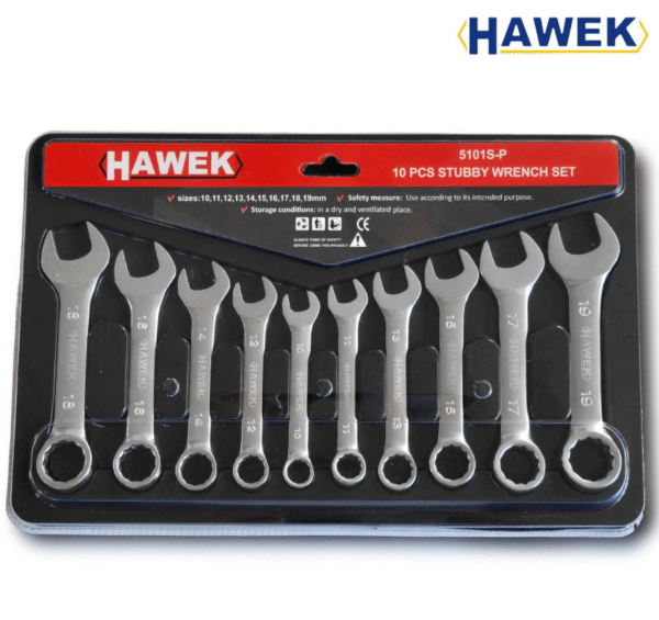 i5 КОМПЛЕКТ КЪСИ ЗВЕЗДОГАЕЧНИ КЛЮЧОВЕ 10 ЧАСТИ HAWEK